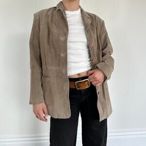 Taupe suede vintage blazer